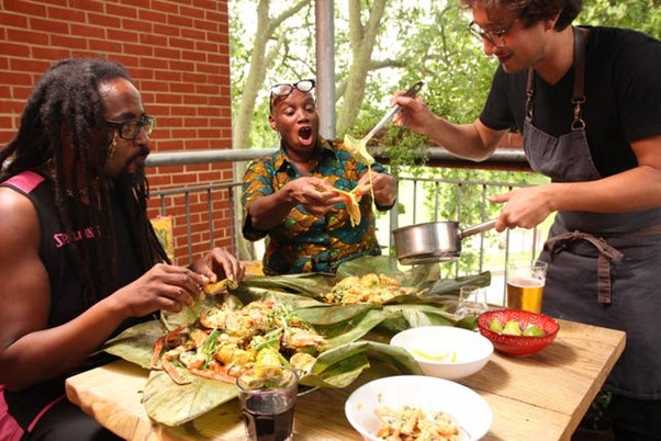 Andi Oliver Husband: With partner Garfield Hacknett on her cooking shows.