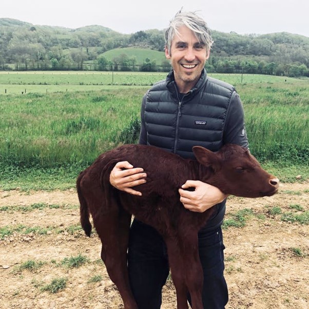 George Lamb: Getting stuck into farm life.