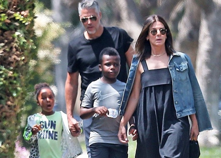 Sandra Bullock Son: With Louis, Laila, and boyfriend Bryan Randall.