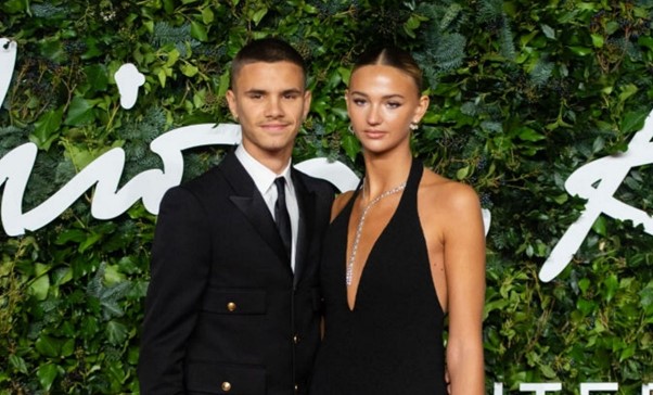 The model makes her red carpet debut with her boyfriend Romeo.