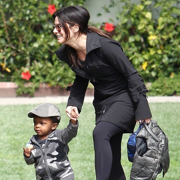 Sandra Bullock Family: With son Louis.