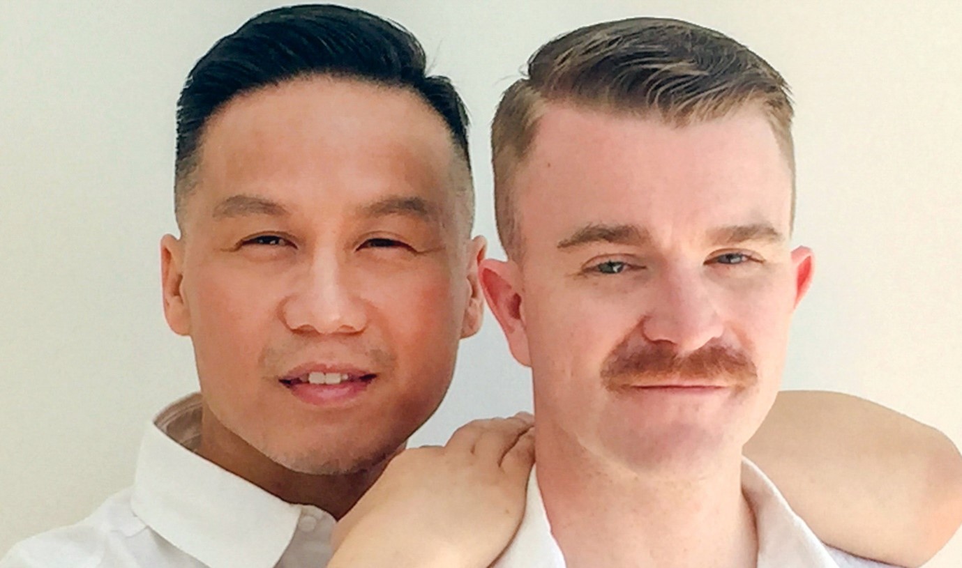 BD Wong Age: The actor with his husband Richert Schnorr.