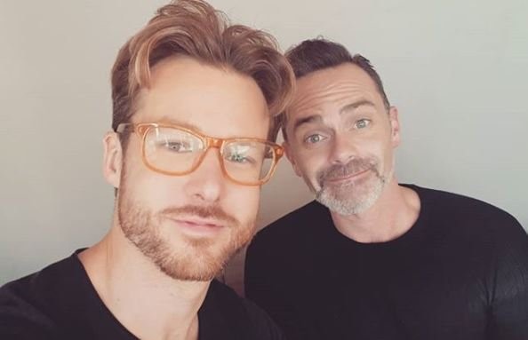 David Brocklebank Partner: The Corrie star with his former partner Stuart Hatton Jr.