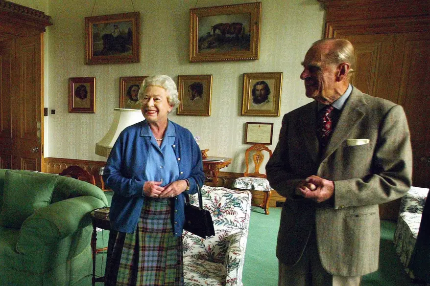 Phillip and Queen at Balmoral Living Room